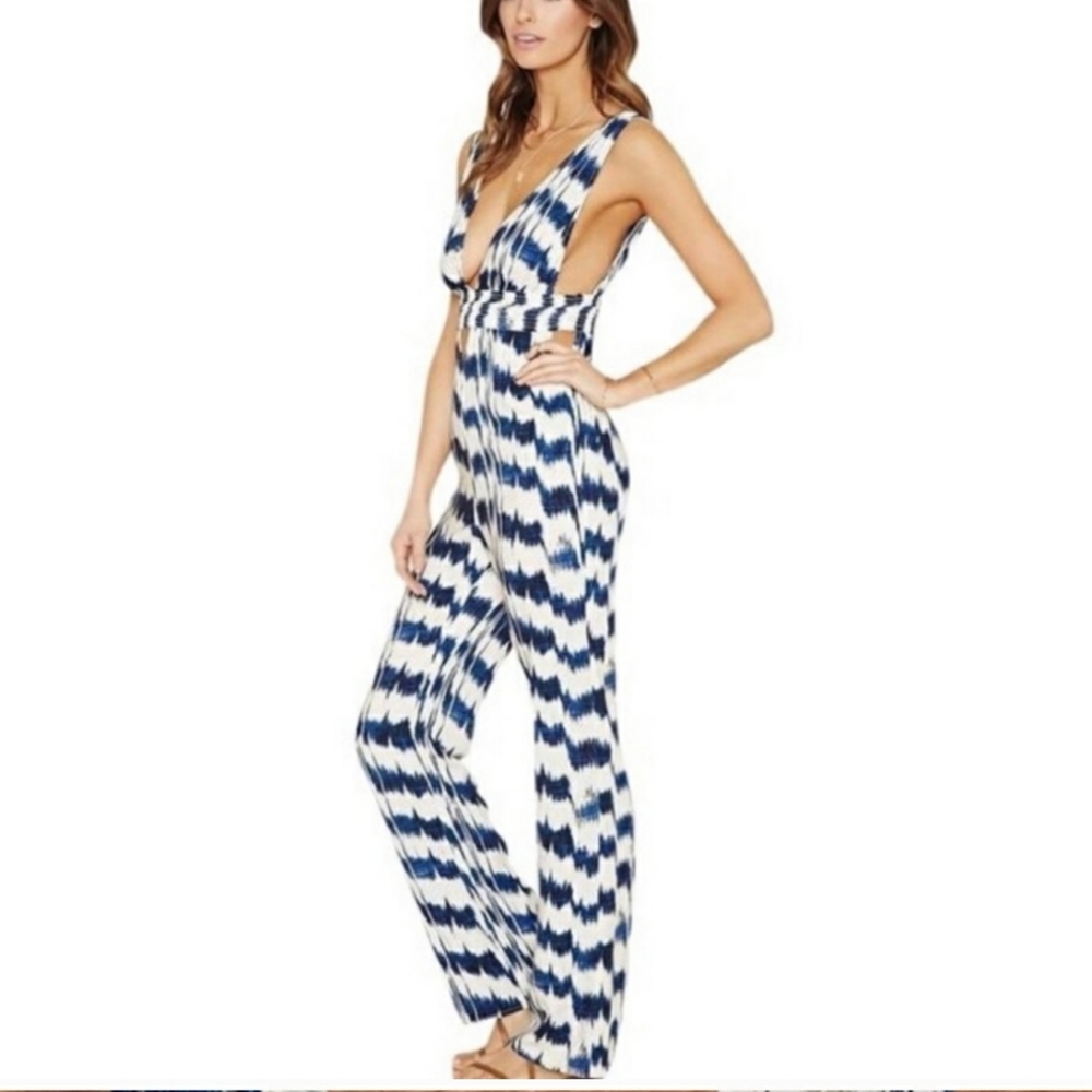 Forever 21 Navy Plunge V Jumpsuit